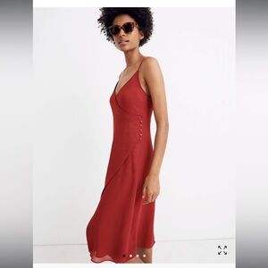 Madewell side button wrap cami dress NWT
